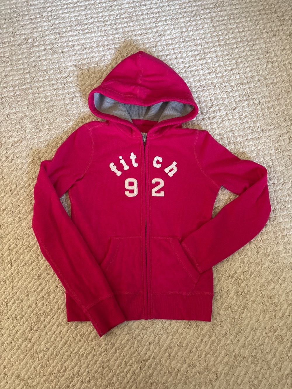 Abercrombie kids pink zipped hoodie - XL